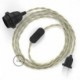 SnakeBis cableado con portalámpara cable textil Gris pardo en Algodón TC43