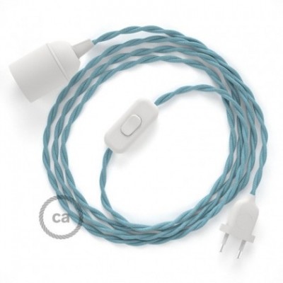 SnakeBis cableado con portalámpara cable textil Oceano en Algodón TC53