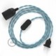 SnakeBis cableado con portalámpara cable textil Oceano en Algodón TC53