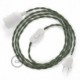 SnakeBis cableado con portalámpara cable textil Gris Verde en Algodón TC63