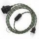 SnakeBis cableado con portalámpara cable textil Gris Verde en Algodón TC63