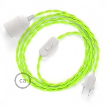 SnakeBis cableado con portalámpara cable textil Amarillo Fluo TF10