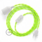 SnakeBis cableado con portalámpara cable textil Amarillo Fluo TF10