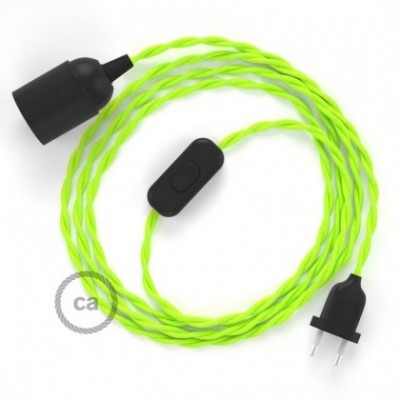 SnakeBis cableado con portalámpara cable textil Amarillo Fluo TF10