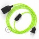 SnakeBis cableado con portalámpara cable textil Amarillo Fluo TF10