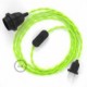 SnakeBis cableado con portalámpara cable textil Amarillo Fluo TF10