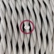 SnakeBis cableado con portalámpara cable textil Marfil en tejido Efecto Seda TM00