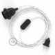 SnakeBis cableado con portalámpara cable textil Blanco en tejido Efecto Seda TM01