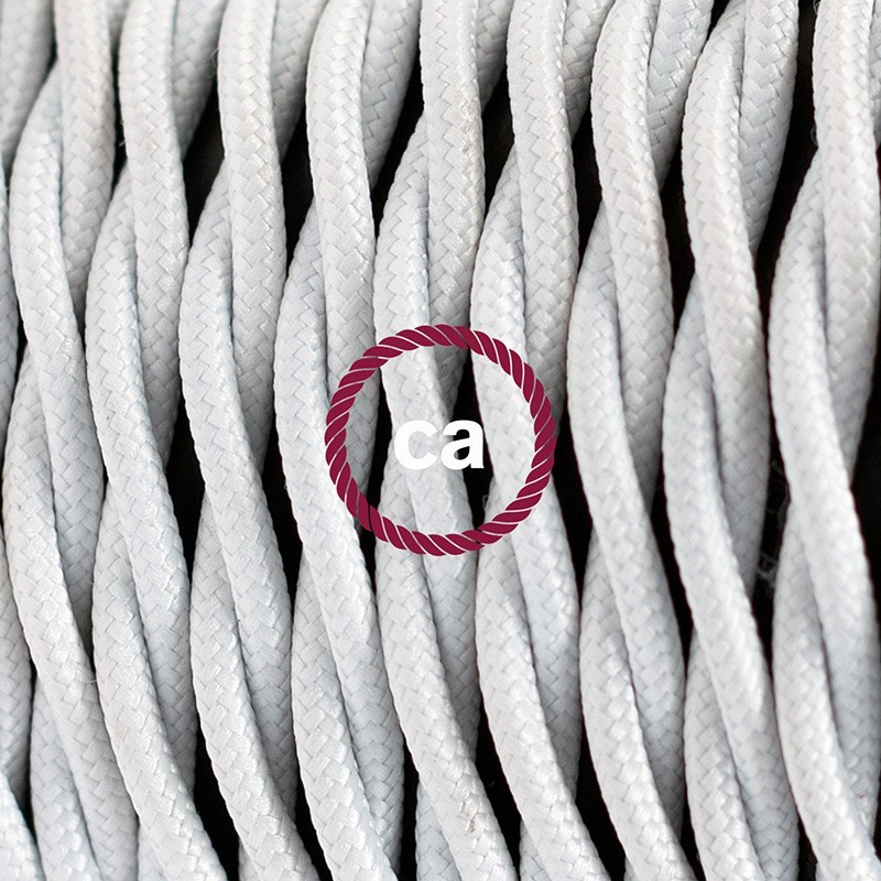 SnakeBis cableado con portalámpara cable textil Blanco en tejido Efecto Seda TM01