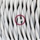 SnakeBis cableado con portalámpara cable textil Blanco en tejido Efecto Seda TM01