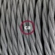SnakeBis cableado con portalámpara cable textil Plateado en tejido Efecto Seda TM02