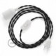 SnakeBis cableado con portalámpara cable textil Negro en tejido Efecto Seda TM04