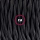 SnakeBis cableado con portalámpara cable textil Negro en tejido Efecto Seda TM04