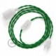 SnakeBis cableado con portalámpara cable textil Verde en tejido Efecto Seda TM06