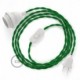 SnakeBis cableado con portalámpara cable textil Verde en tejido Efecto Seda TM06
