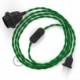 SnakeBis cableado con portalámpara cable textil Verde en tejido Efecto Seda TM06