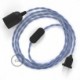 SnakeBis cableado con portalámpara cable textil Lila en tejido Efecto Seda TM07