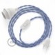 SnakeBis cableado con portalámpara cable textil Lila en tejido Efecto Seda TM07