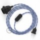 SnakeBis cableado con portalámpara cable textil Lila en tejido Efecto Seda TM07