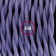SnakeBis cableado con portalámpara cable textil Lila en tejido Efecto Seda TM07