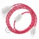 SnakeBis cableado con portalámpara cable textil Fuchsia en tejido Efecto Seda TM08