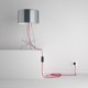 SnakeBis cableado con portalámpara cable textil Fuchsia en tejido Efecto Seda TM08