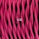 SnakeBis cableado con portalámpara cable textil Fuchsia en tejido Efecto Seda TM08
