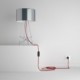 SnakeBis cableado con portalámpara cable textil Rojo en tejido Efecto Seda TM09