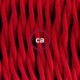 SnakeBis cableado con portalámpara cable textil Rojo en tejido Efecto Seda TM09