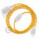 SnakeBis cableado con portalámpara cable textil Amarillo en tejido Efecto Seda TM10