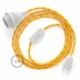 SnakeBis cableado con portalámpara cable textil Amarillo en tejido Efecto Seda TM10
