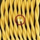 SnakeBis cableado con portalámpara cable textil Amarillo en tejido Efecto Seda TM10