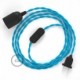 SnakeBis cableado con portalámpara cable textil Turquesa en tejido Efecto Seda TM11