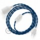 SnakeBis cableado con portalámpara cable textil Azul en tejido Efecto Seda TM12