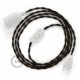 SnakeBis cableado con portalámpara cable textil Marrón en tejido Efecto Seda TM13