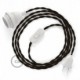 SnakeBis cableado con portalámpara cable textil Marrón en tejido Efecto Seda TM13