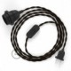 SnakeBis cableado con portalámpara cable textil Marrón en tejido Efecto Seda TM13