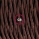SnakeBis cableado con portalámpara cable textil Marrón en tejido Efecto Seda TM13