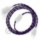 SnakeBis cableado con portalámpara cable textil Púrpura en tejido Efecto Seda TM14