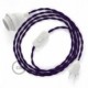 SnakeBis cableado con portalámpara cable textil Púrpura en tejido Efecto Seda TM14