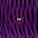 SnakeBis cableado con portalámpara cable textil Púrpura en tejido Efecto Seda TM14