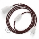 SnakeBis cableado con portalámpara cable textil Burdeos en tejido Efecto Seda TM19
