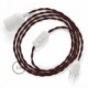 SnakeBis cableado con portalámpara cable textil Burdeos en tejido Efecto Seda TM19