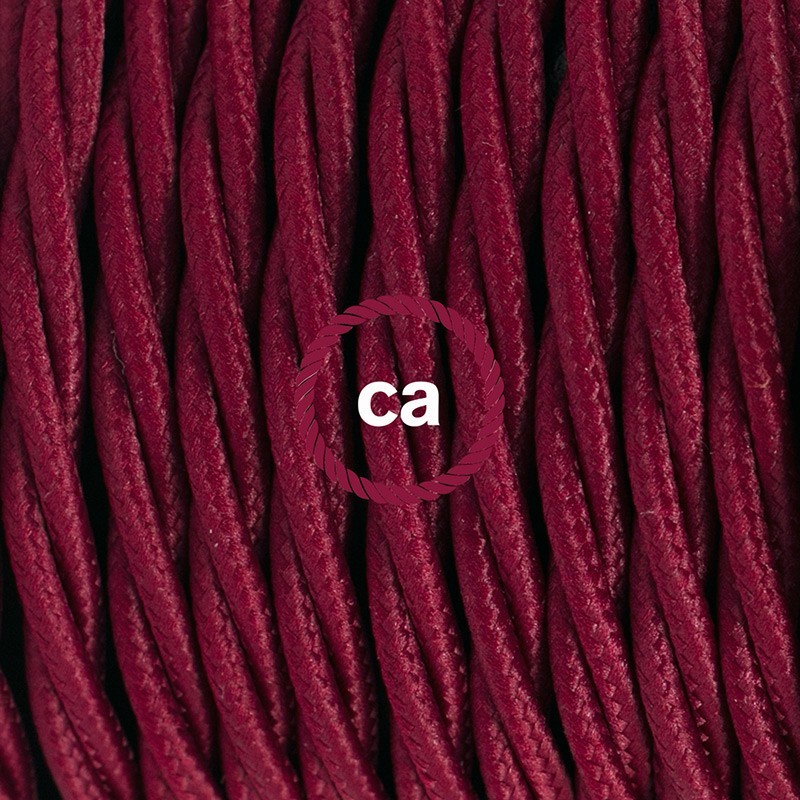 SnakeBis cableado con portalámpara cable textil Burdeos en tejido Efecto Seda TM19
