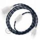 SnakeBis cableado con portalámpara cable textil Azul Marino en tejido Efecto Seda TM20