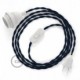 SnakeBis cableado con portalámpara cable textil Azul Marino en tejido Efecto Seda TM20