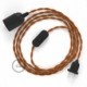 SnakeBis cableado con portalámpara cable textil Whiskey en tejido Efecto Seda TM22