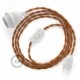 SnakeBis cableado con portalámpara cable textil Whiskey en tejido Efecto Seda TM22