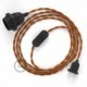 SnakeBis cableado con portalámpara cable textil Whiskey en tejido Efecto Seda TM22