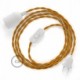 SnakeBis cableado con portalámpara cable textil Mostaza en tejido Efecto Seda TM25